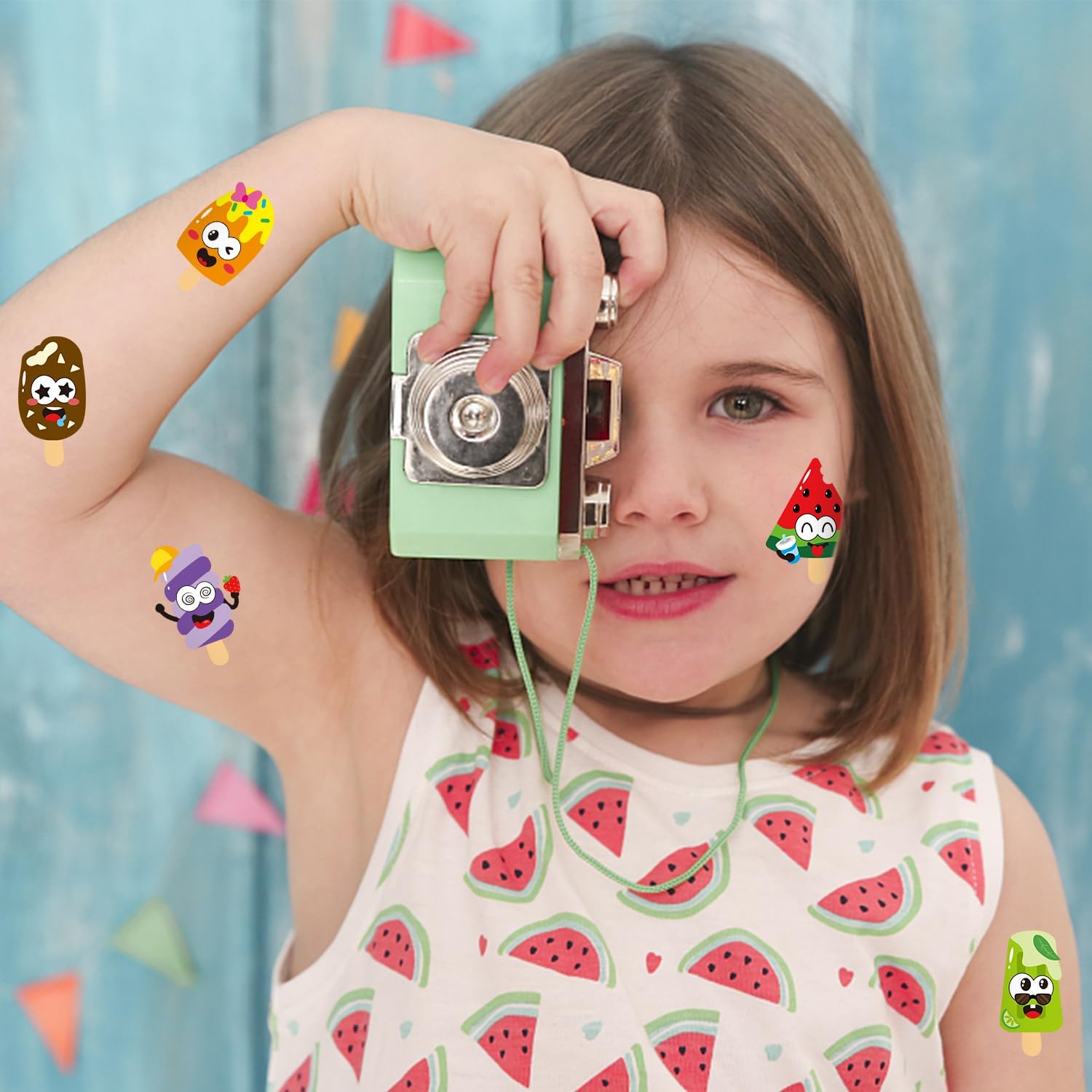 ANGOLIO 300PCS Summer Back to School Ice Cream Making Face Sticker Scene Roll Watermelon Chocolate Dessert Decals DIY Summer Sticker for Holiday Party Favors Classroom Rewards Activities Supplies - Image 4