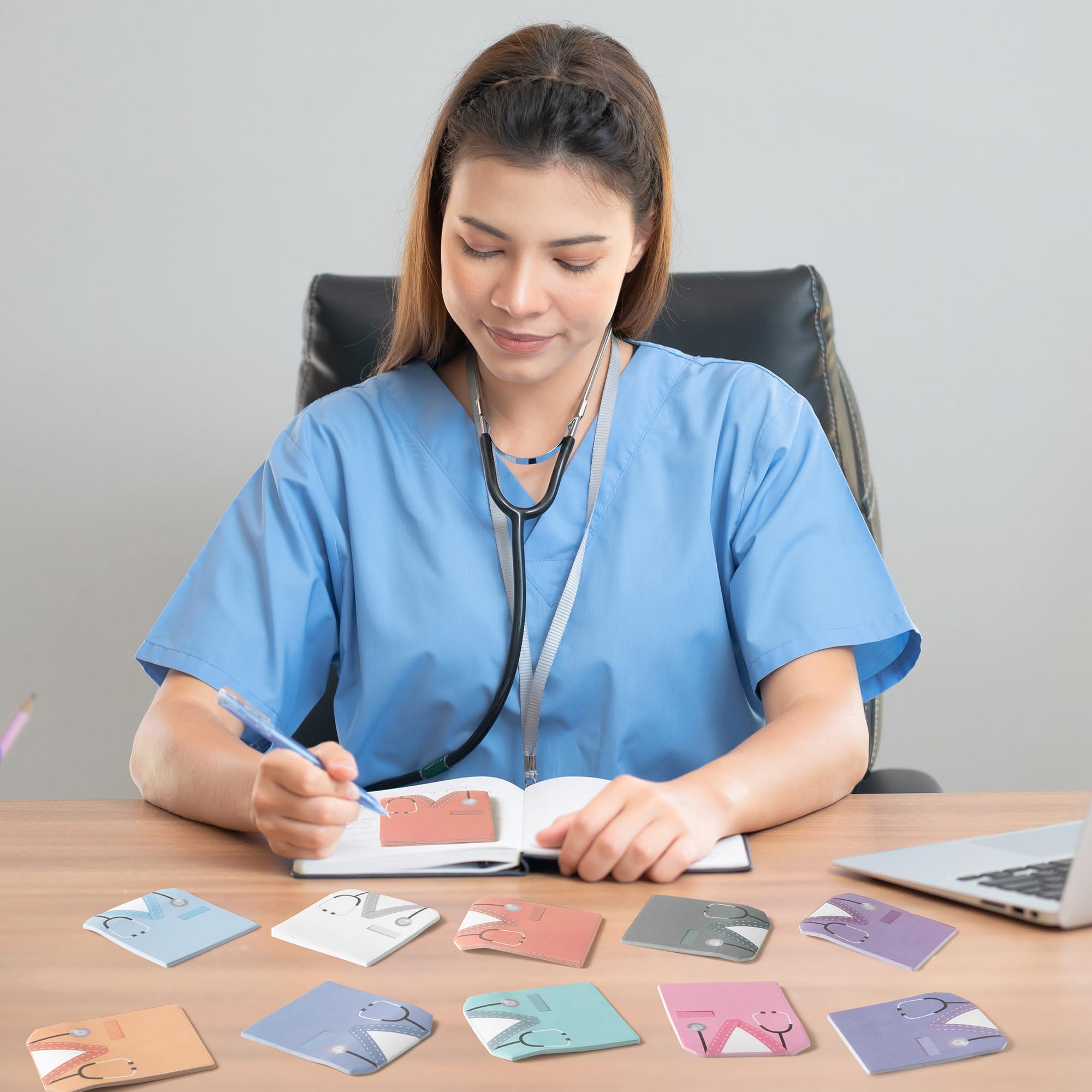 ANGOLIO 30Pcs Funny Nurse Sticky Notes Nurse Costume Themed Nursing Student School Gifts Stationary Sticky Notes Booklet Self Stick Pads for Hospital School Supplies - Image 5